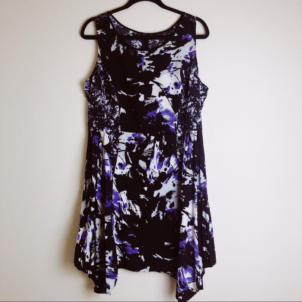 Simply Vera Sleeveless Black and Purple Dress XL